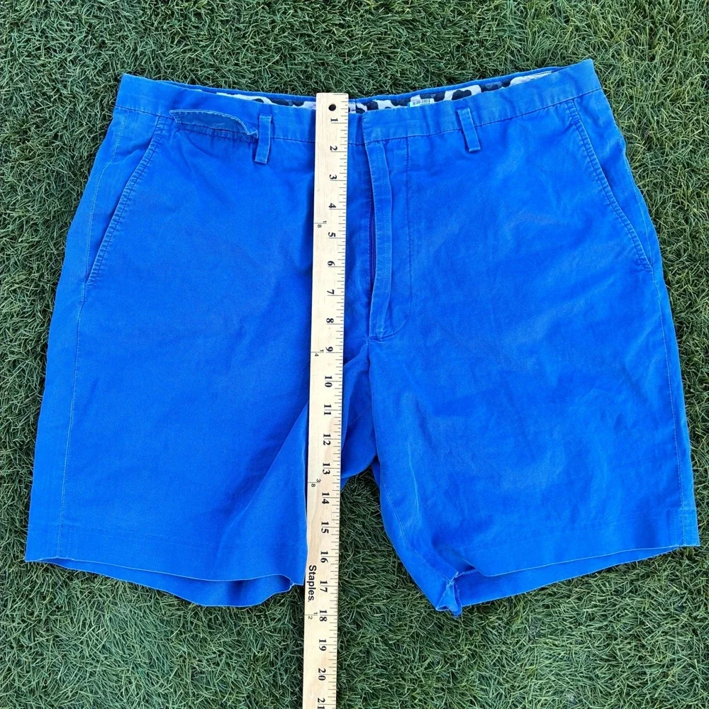 Marc Jacobs Mens Blue Chino Shorts Size 34x8 Cotton Flat Front Designer Luxury